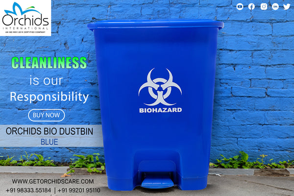 Orchids Bio Waste Dust Bin 15 Litres (Blue)