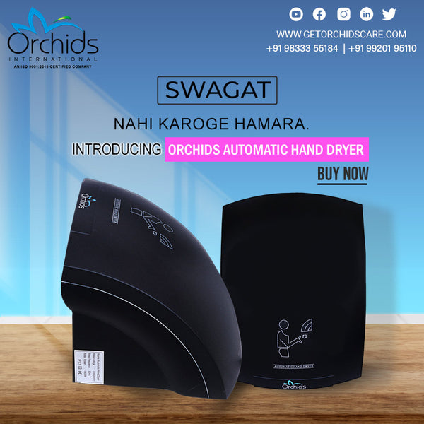 Orchids Automatic Black Hand Dryer with HOT & Cold Feature ABS Plastic Body Machine