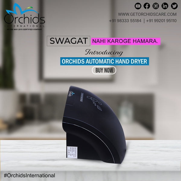 Orchids Automatic Black Hand Dryer with HOT & Cold Feature ABS Plastic Body Machine