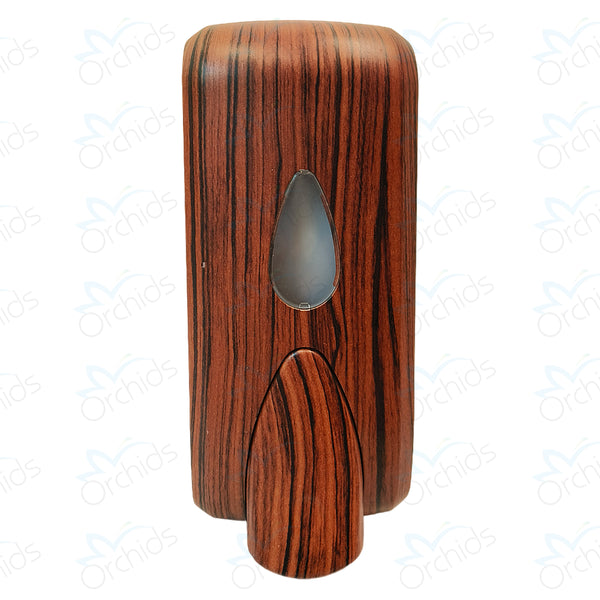 Orchids Soap/Sanitizer Dispenser 1000ml Brown ABS Body, wooden finish, Wall Mounted OR/SD/08C