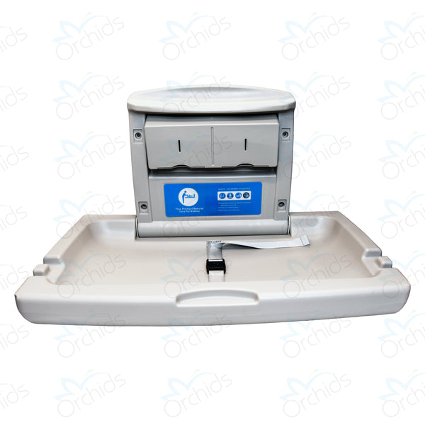 Orchids OR/BC/01 HDPE, Grey Baby Diaper Changing Station, Heavy Duty, Wall Mounted Folding, Horizontal, Sleeping Model, Ideal for Hospitals, Restaurant, Commercial Bathrooms