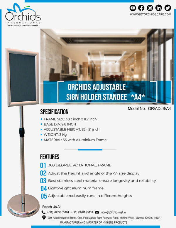 A4 Sign Holder Stand Adjustable