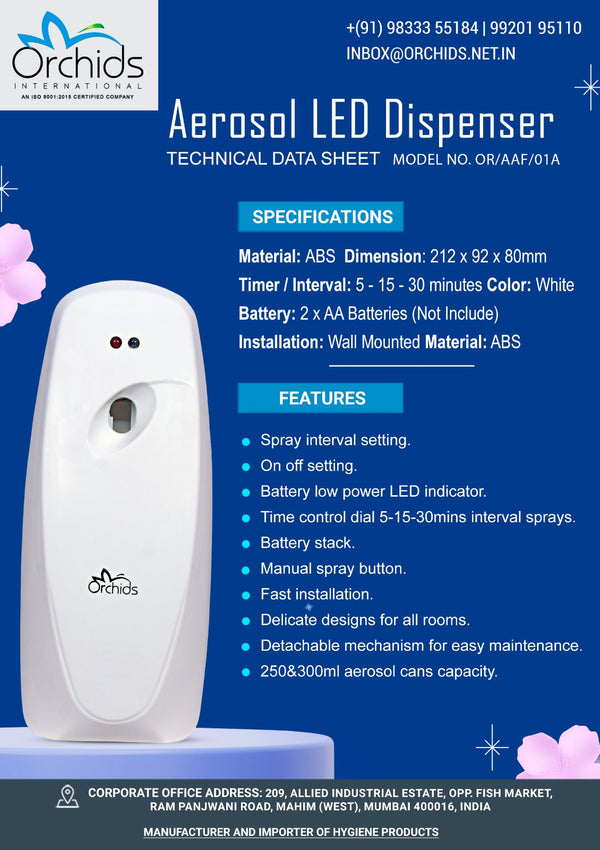 Orchids Aerosol LED Dispenser OR/AAF/01A