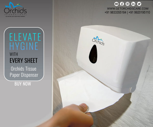 Orchids Tissue Paper Dispenser Compact Design ABS, Lightweight, Wall-Mounted OR/TD/01A