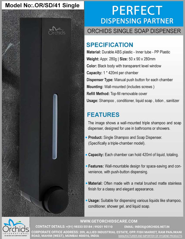 Orchids Single Soap Dispenser (OR/SD/41)