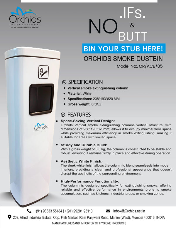 Orchids Vertical Smoke Extinguishing Column White
