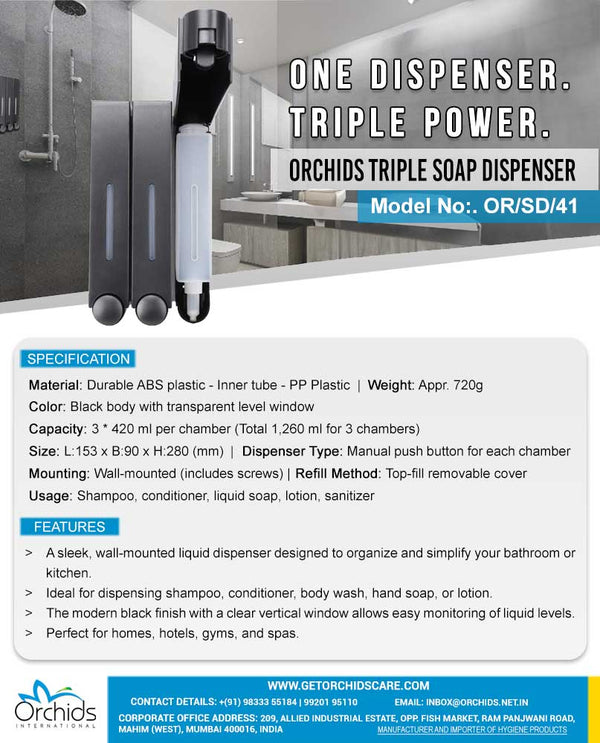 Orchids Triple Soap Dispenser (OR/SD/41)
