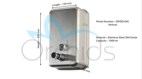 Orchids Manual Soap Dispenser Model No.: OR/SD/24C (Vertical)