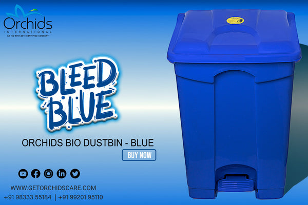 Orchids Bio Waste Dust Bin 60 Litres (Blue)