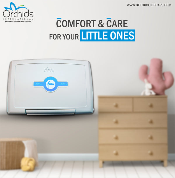 Orchids OR/BC/01 HDPE, Grey Baby Diaper Changing Station, Heavy Duty, Wall Mounted Folding, Horizontal, Sleeping Model, Ideal for Hospitals, Restaurant, Commercial Bathrooms