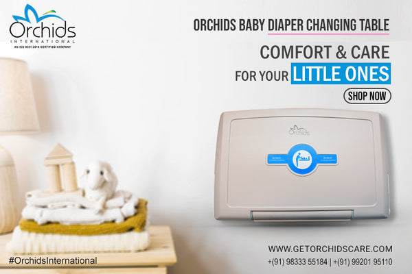 Orchids OR/BC/01 HDPE, Grey Baby Diaper Changing Station, Heavy Duty, Wall Mounted Folding, Horizontal, Sleeping Model, Ideal for Hospitals, Restaurant, Commercial Bathrooms