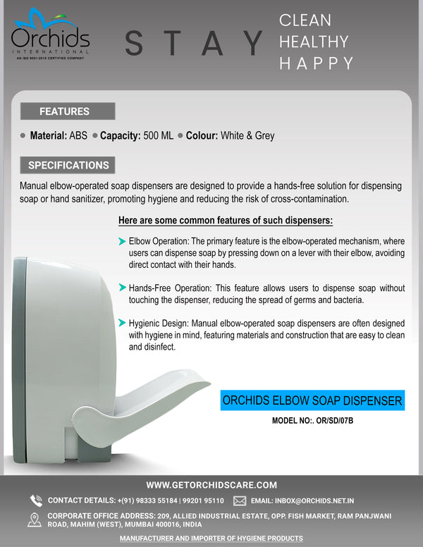 Elbow Press Soap Sanitizer Dispenser OR/SD/07B