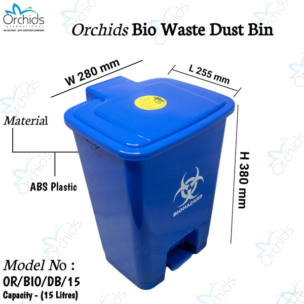 Orchids Bio Medical Waste Dustbin Pack Of 4 (15 LITRES)