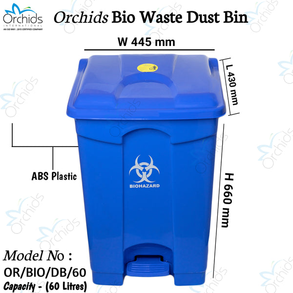 Orchids Bio Waste Dust Bin 60 Litres (Blue)