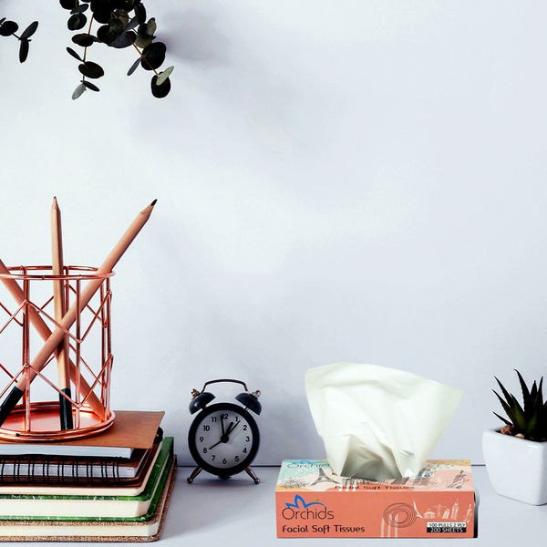 Orchids Facial Soft Tissue Box 100 pulls 2 ply - Pack of 60 boxes