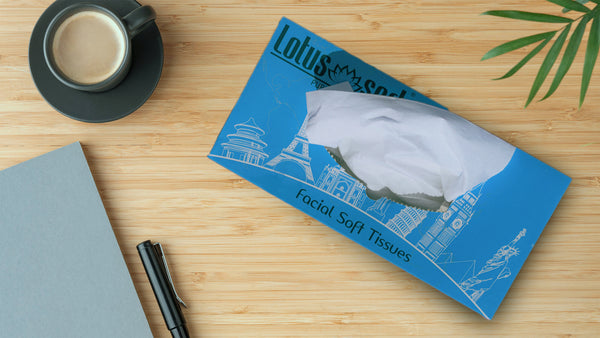 Lotus Soft Facial Tissue Box 100 pulls 2 ply - Pack of 60 boxes
