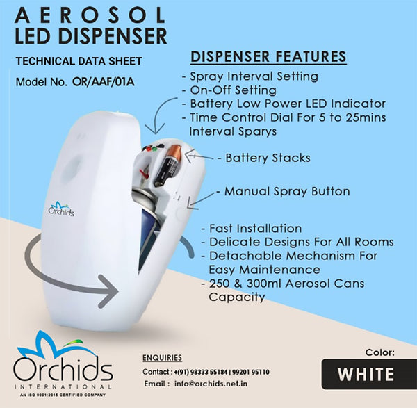 Orchids Aerosol LED Dispenser OR/AAF/01A