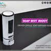 Orchids Soap/Sanitizer Dispenser 400 ml , ABS Body, Wall Mounted Soap Dispenser, Sleek Design, Ideal for Kitchen, Bathroom, Schools, Offices, Commercial use.
