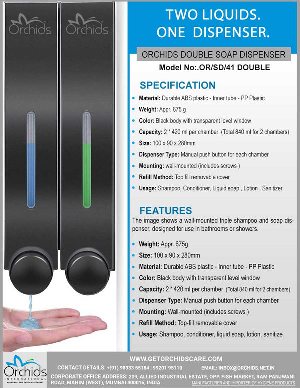 Orchids Double Soap Dispenser (OR/SD/41)