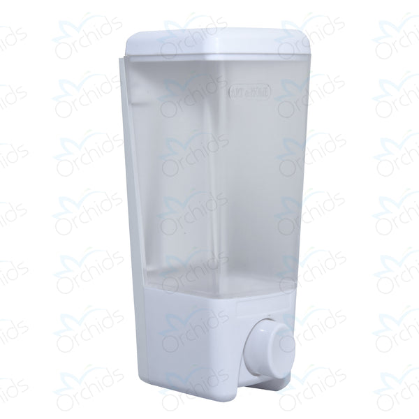 Orchids Soap/Sanitizer Dispenser 500 ml (White), ABS Body, Wall Mounted Soap Dispenser, Sleek Design, Ideal for Kitchen, Bathroom, Schools, Offices, Commercial use.