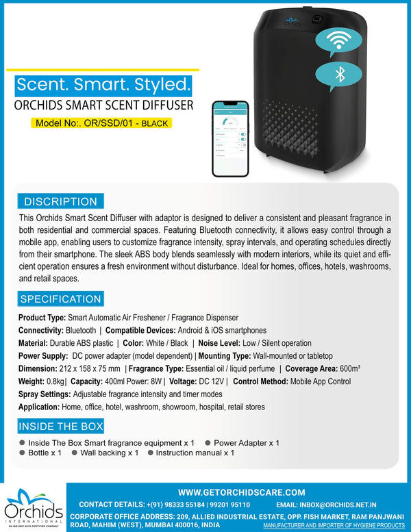 Orchids Smart Scent Diffuser (OR/SSD/01) Black