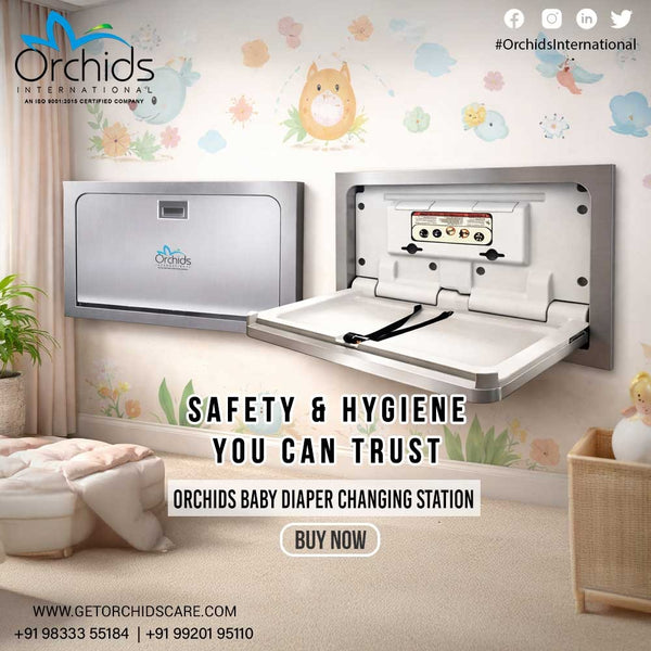 Orchids Baby Diaper Changing Station (OR/BC/01/SS) Stainless Steel - 304 Grade