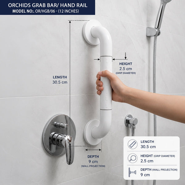 ORCHIDS GRAB BAR / HAND RAIL MODEL NO.: OR/HGB/06 – (12 INCHES)