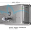 Orchids Manual Soap Dispenser  Model No.: OR/SD/24C (Horizontal)