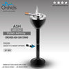Orchids Adjustable Outdoor Standing Ashtray, Black, Push Down Floor Stand Ashtray with Lid, Ashtrays for Cigarettes, 24" or 15.5"