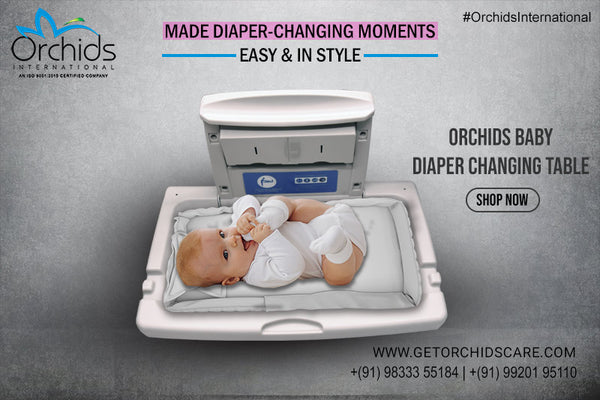 Orchids OR/BC/01 HDPE, Grey Baby Diaper Changing Station, Daiper Changing Table, Heavy Duty, Wall Mounted Folding, Horizontal, Sleeping Model, Ideal for Hospitals, Restaurant, Commercial Bathrooms