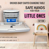 Orchids OR/BC/01 HDPE, Grey Baby Diaper Changing Station, Daiper Changing Table, Heavy Duty, Wall Mounted Folding, Horizontal, Sleeping Model, Ideal for Hospitals, Restaurant, Commercial Bathrooms