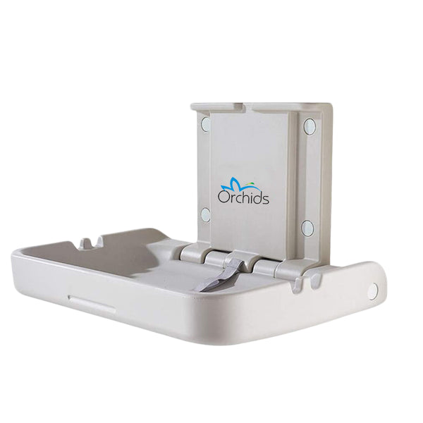 Orchids HDPE, Grey Baby Diaper Changing Station, Heavy Duty, Wall Mounted Folding, Horizontal, Sleeping Model, Ideal for Hospitals, Restaurant, Commercial Bathrooms (OR/BC/01)