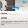 Orchids Twin Soap/Sanitizer Dispenser 500mlx 2 Heavy Duty ABS Wall Mounted Dual Twin Liquid Soap Dispenser for Kitchen, Bathroom, Washroom.