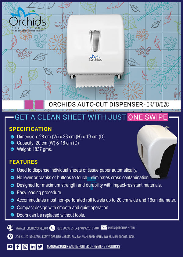 Orchids Auto Cut tissue dispenser OR/TD/06C (White)