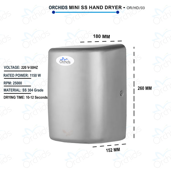 High Speed SS Hand Dryer (Mini)