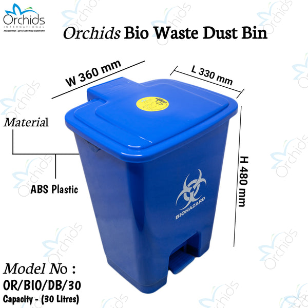 Orchids Bio Waste Dust Bin 30 Litres (Blue)