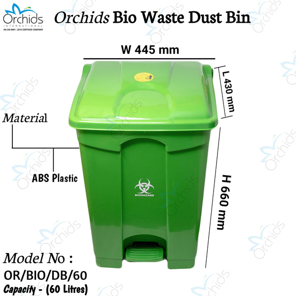 Orchids Bio Waste Dust Bin 60 Litres (Green)