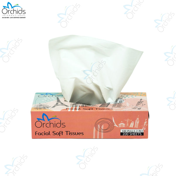 Orchids Facial Soft Tissue Box 100 pulls 2 ply - Pack of 60 boxes