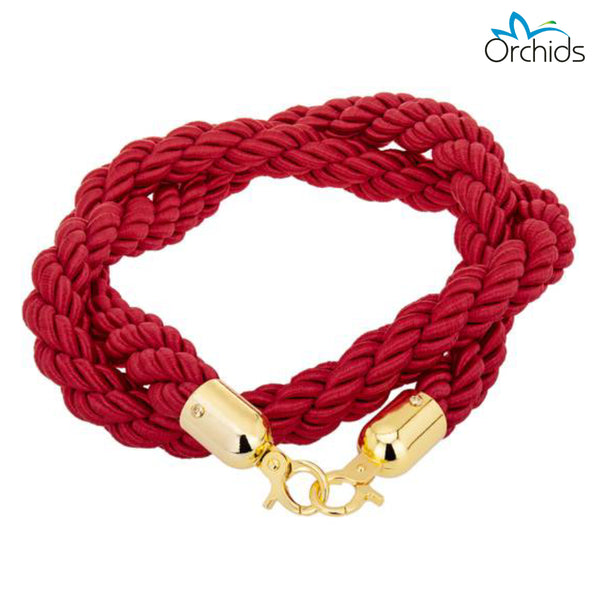 Orchids Twisted Rope 1.5 meter with Golden Hook : OR/QMTR/RED