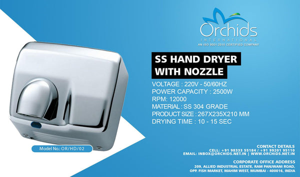 SS Hand Dryer with Nozzle