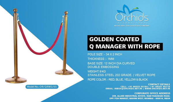 Golden Quoted Q Manager with Rope-ORCHIDS INTERNATIONAL-ORCHIDS INTERNATIONAL