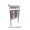 Pole Mounted Twin SS Bin with Roof