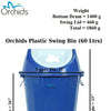Orchids Plastic Swing Bin 60 litres