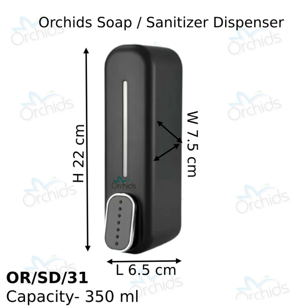 Orchids Soap / Sanitizer Dispenser 350 ml-ORCHIDS INTERNATIONAL-BLACK-ORCHIDS INTERNATIONAL